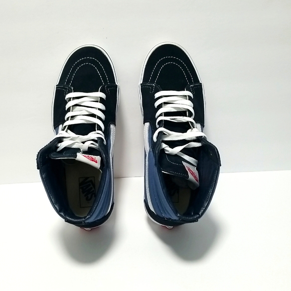 VANS Men's Worlds #1 Sk 8 High Top Canvas & Suede Shoe Size 10 Navy Blue - Picture 7 of 10